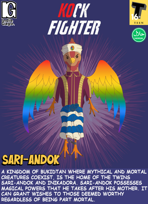 A game character named Sari-Andok from K.O.ck Fighthers