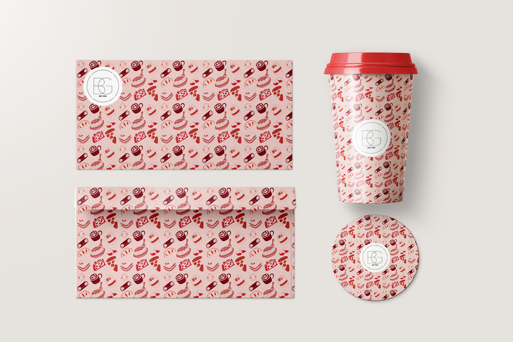 Mockup design for Cup and Envelope